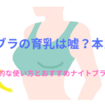 PGブラの育乳は嘘?本当?効果的な使い方とおすすめナイトブラ比較